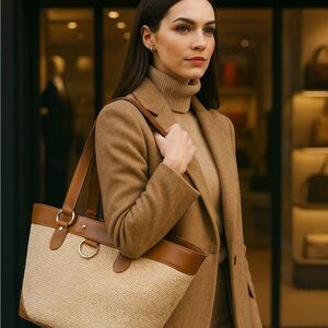 Burberry Tan and Cream Women's Tote Bag